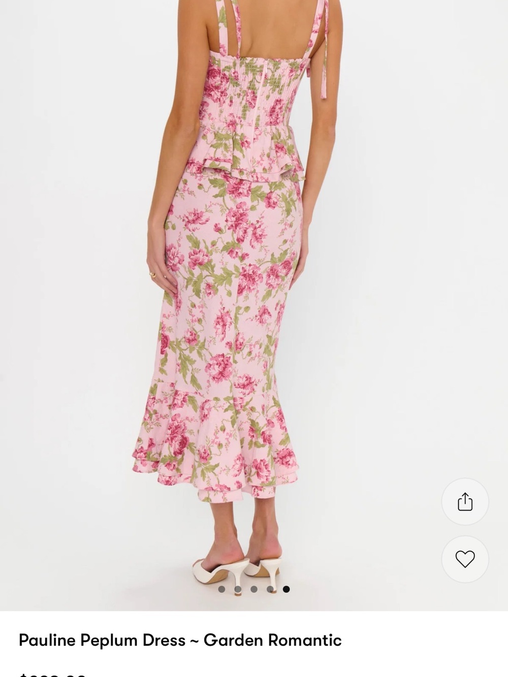 Show Me Your MuMu Pink Floral Maxi Dress with Peplum Detail - Picture 2 of 5